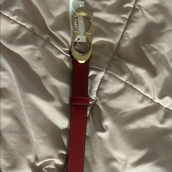 Coach Red Belt with Gold Buckle - Picture 8 of 10